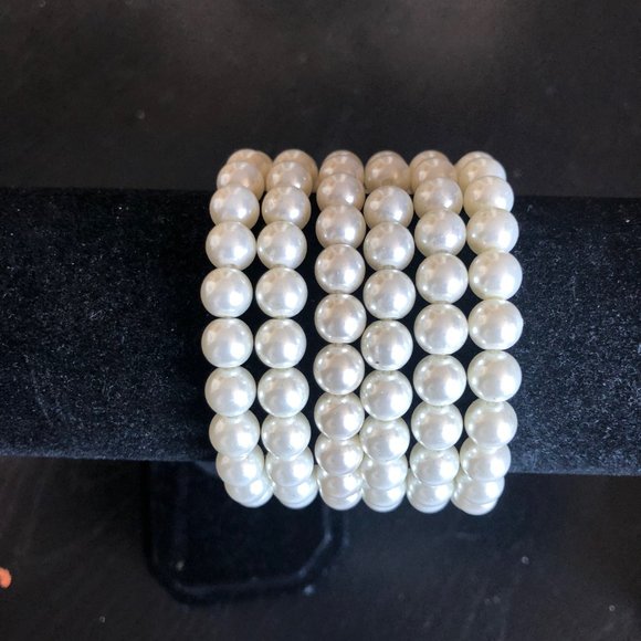 Beautiful multi-strand pearl + "citrine" bracelet - Picture 3 of 5